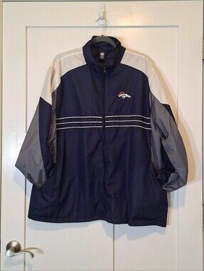 Vintage NFL Team Apparel Reebok SI Denver Broncos Windbreaker Jacket Full Zip XL